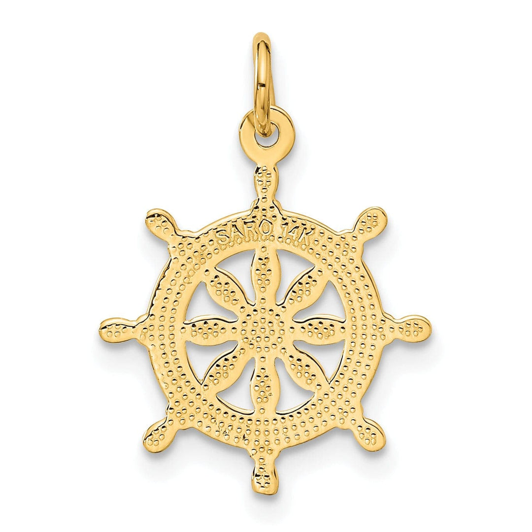 Lovely Rita's Pendants & Charms 14k Yellow Gold Ships Wheel Charm