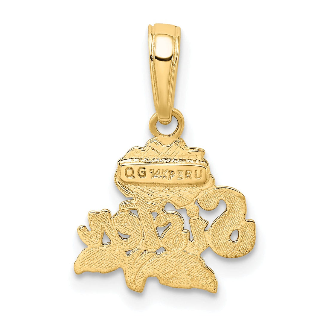 Lovely Rita's Pendants & Charms 14k Yellow Gold Sister Rose Charm Pendant