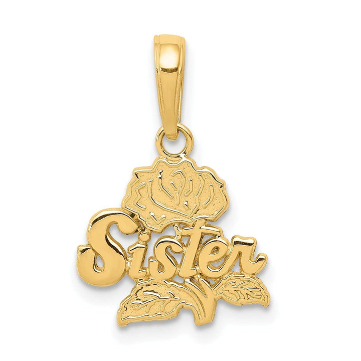 Lovely Rita's Pendants & Charms 14k Yellow Gold Sister Rose Charm Pendant