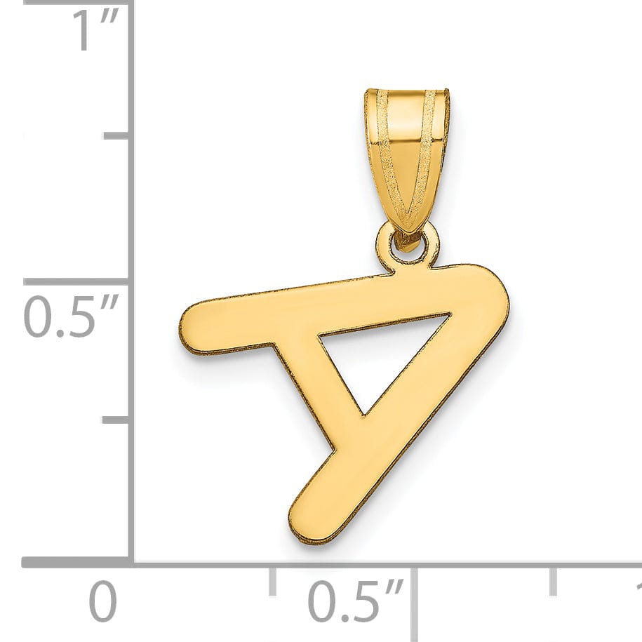 Lovely Rita's Pendants & Charms 14k Yellow Gold Slanted Design Bubble Letter A Initial Pendant