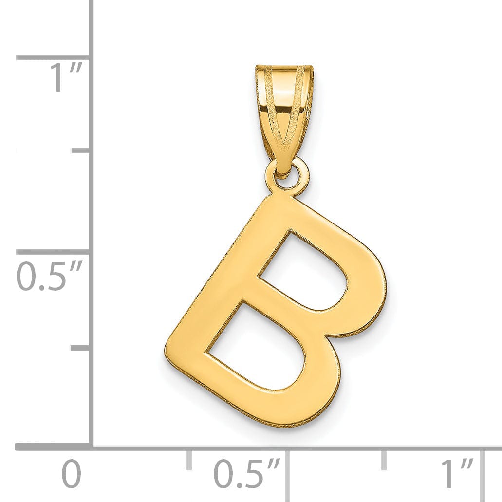 Lovely Rita's Pendants & Charms 14k Yellow Gold Slanted Design Bubble Letter B Initial Pendant