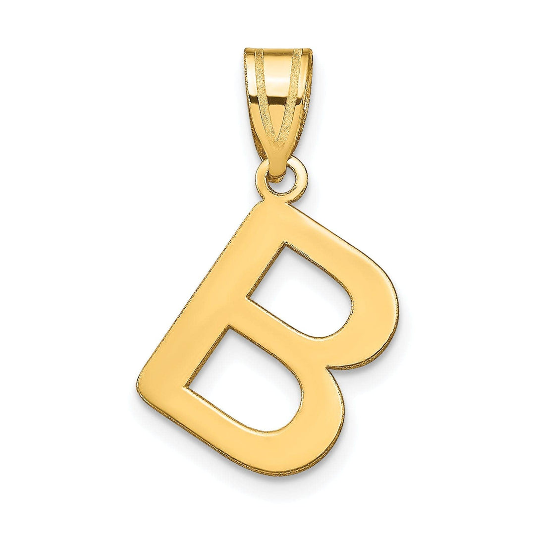 Lovely Rita's Pendants & Charms 14k Yellow Gold Slanted Design Bubble Letter B Initial Pendant