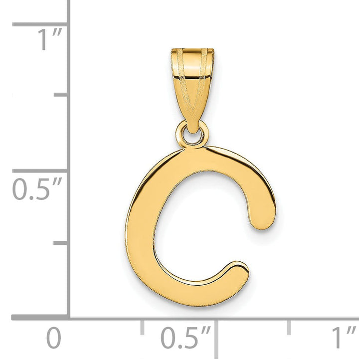 Lovely Rita's Pendants & Charms 14k Yellow Gold Slanted Design Bubble Letter C Initial Pendant