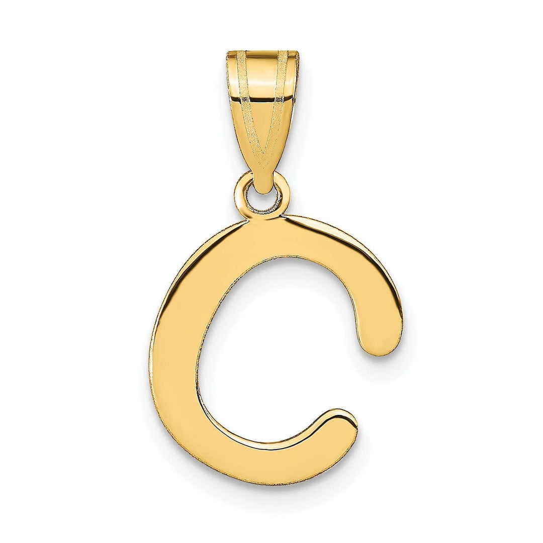 Lovely Rita's Pendants & Charms 14k Yellow Gold Slanted Design Bubble Letter C Initial Pendant