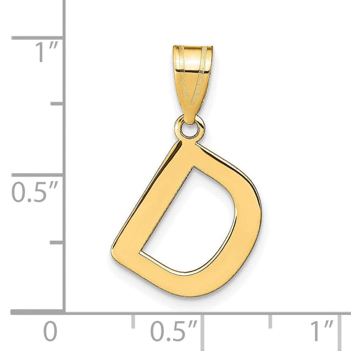 Lovely Rita's Pendants & Charms 14k Yellow Gold Slanted Design Bubble Letter D Initial Pendant