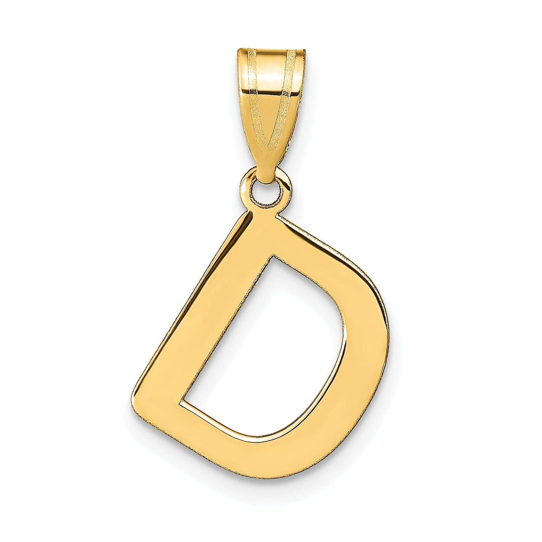 Lovely Rita's Pendants & Charms 14k Yellow Gold Slanted Design Bubble Letter D Initial Pendant