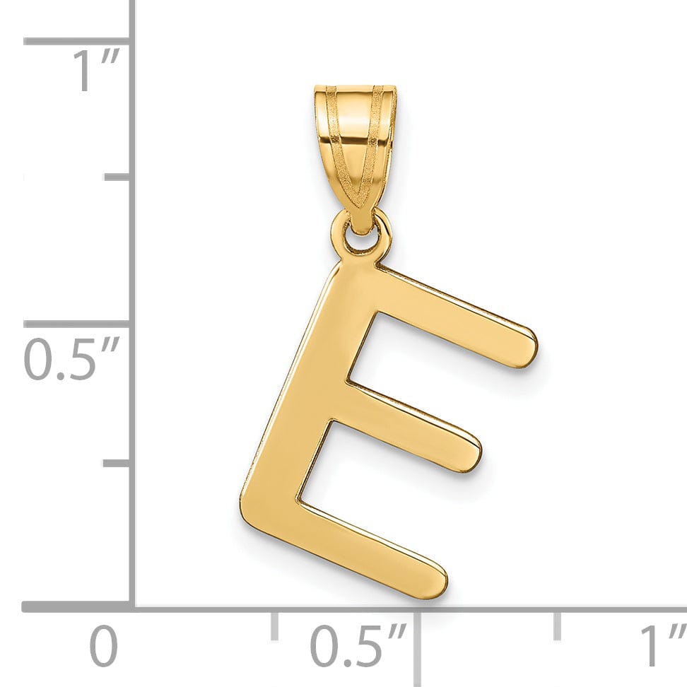 Lovely Rita's Pendants & Charms 14k Yellow Gold Slanted Design Bubble Letter E Initial Pendant