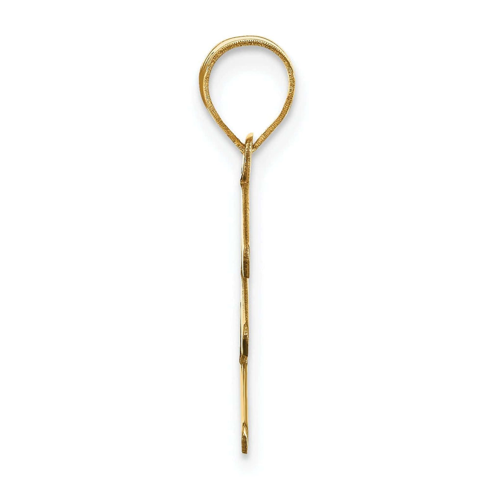 Lovely Rita's Pendants & Charms 14k Yellow Gold Slanted Design Bubble Letter E Initial Pendant