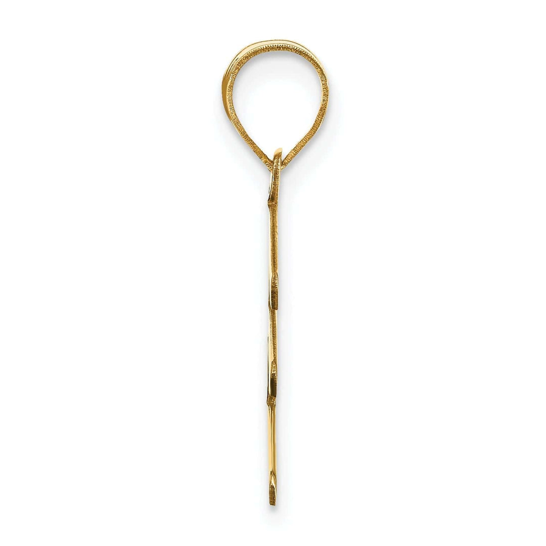 Lovely Rita's Pendants & Charms 14k Yellow Gold Slanted Design Bubble Letter E Initial Pendant