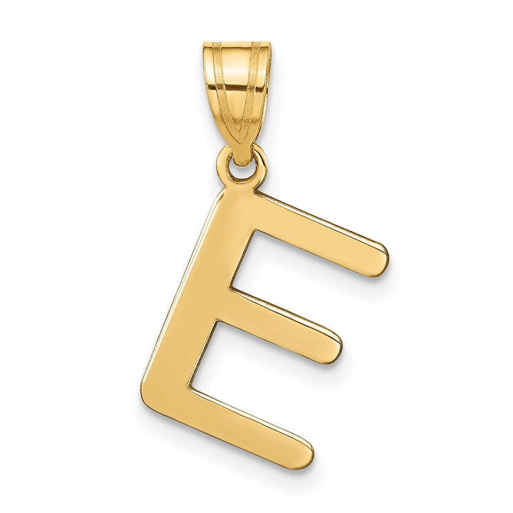 Lovely Rita's Pendants & Charms 14k Yellow Gold Slanted Design Bubble Letter E Initial Pendant
