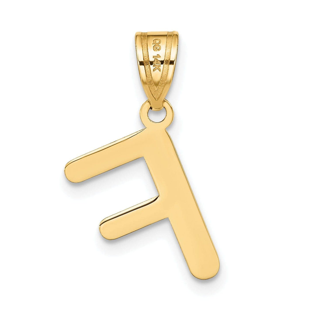 Lovely Rita's Pendants & Charms 14k Yellow Gold Slanted Design Bubble Letter F Initial Pendant