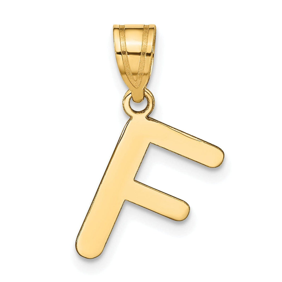 Lovely Rita's Pendants & Charms 14k Yellow Gold Slanted Design Bubble Letter F Initial Pendant