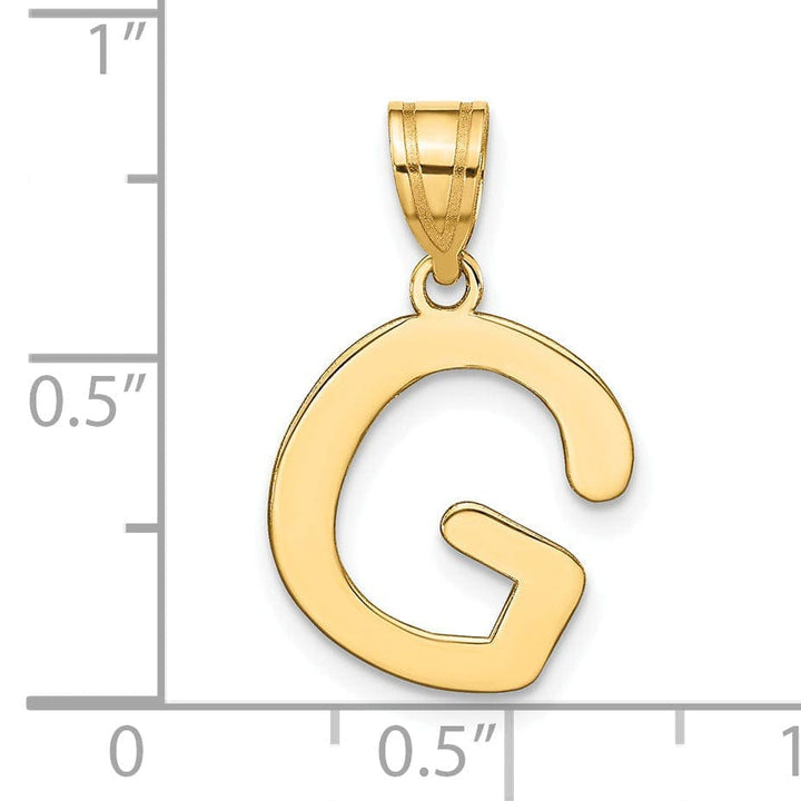 Lovely Rita's Pendants & Charms 14k Yellow Gold Slanted Design Bubble Letter G Initial Pendant
