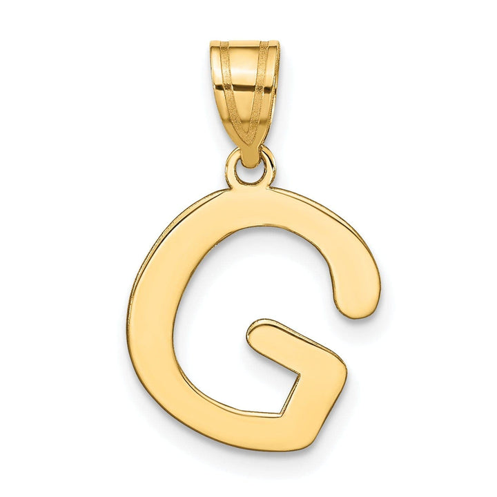 Lovely Rita's Pendants & Charms 14k Yellow Gold Slanted Design Bubble Letter G Initial Pendant
