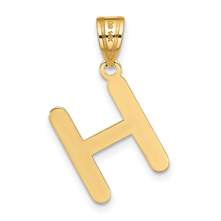 Lovely Rita's Pendants & Charms 14k Yellow Gold Slanted Design Bubble Letter H Initial Pendant