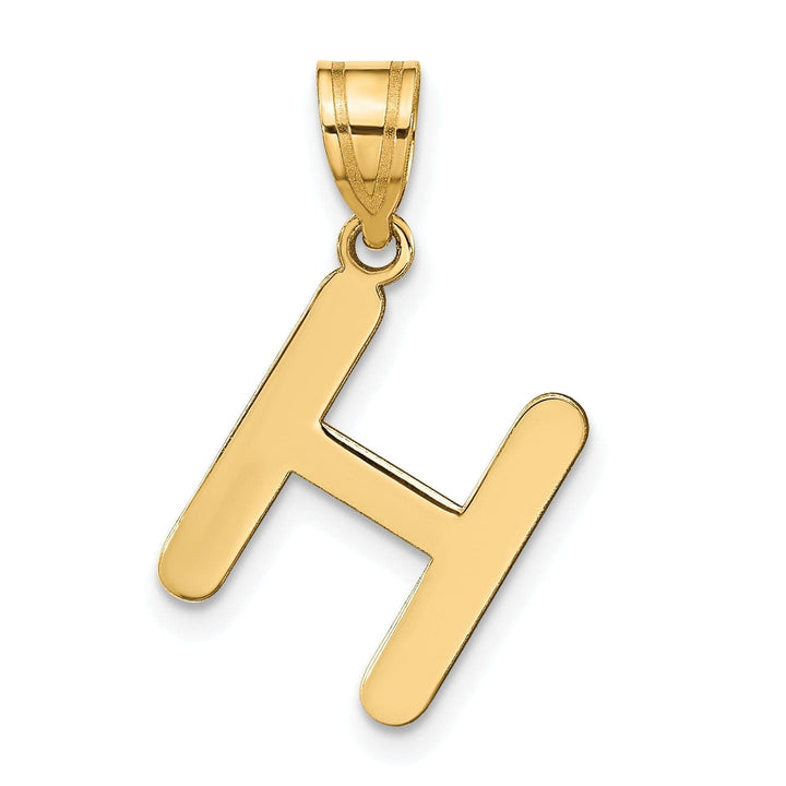 Lovely Rita's Pendants & Charms 14k Yellow Gold Slanted Design Bubble Letter H Initial Pendant