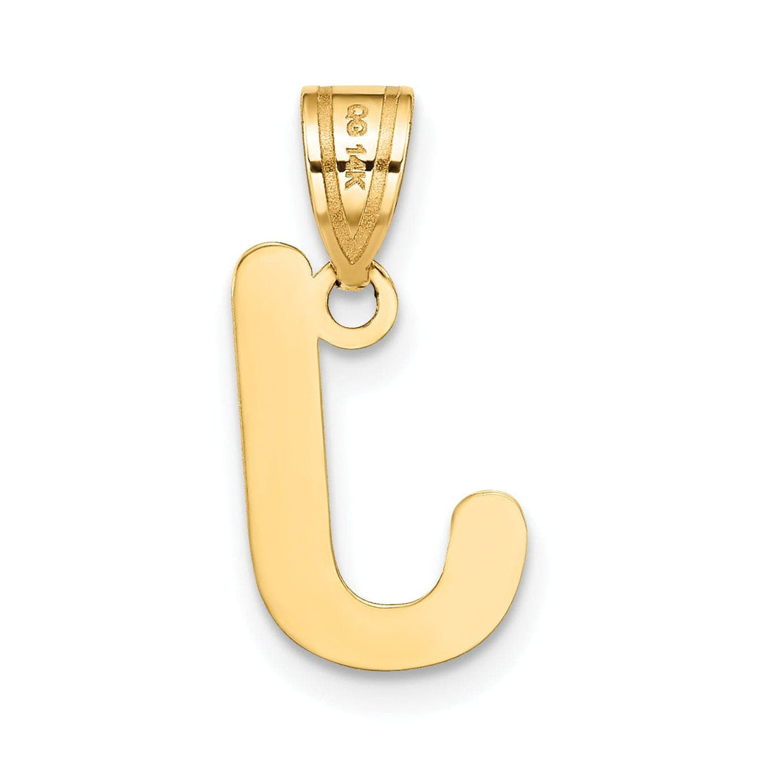 Lovely Rita's Pendants & Charms 14k Yellow Gold Slanted Design Bubble Letter J Initial Pendant