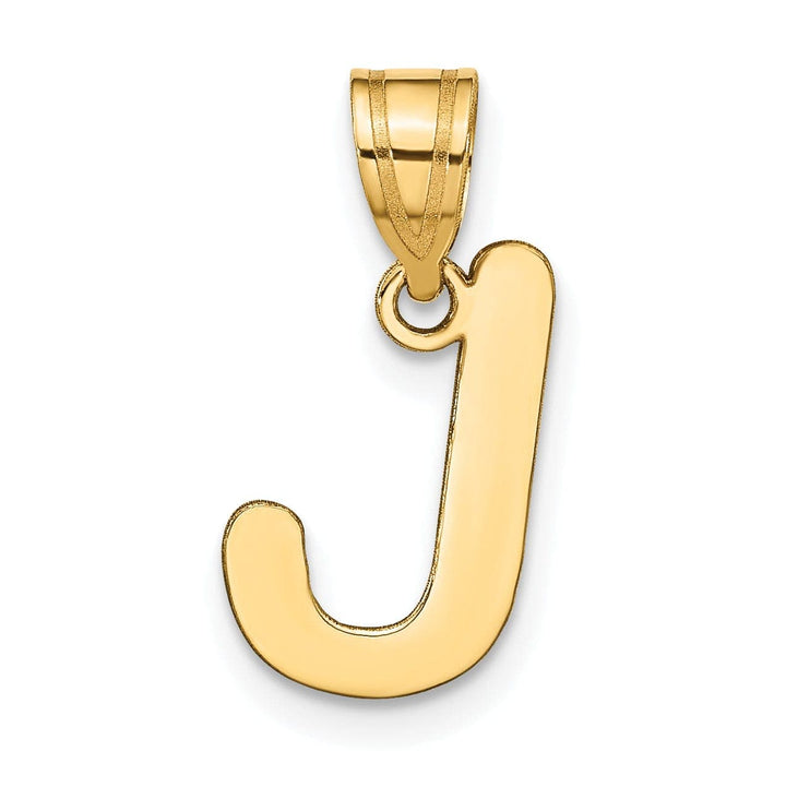 Lovely Rita's Pendants & Charms 14k Yellow Gold Slanted Design Bubble Letter J Initial Pendant