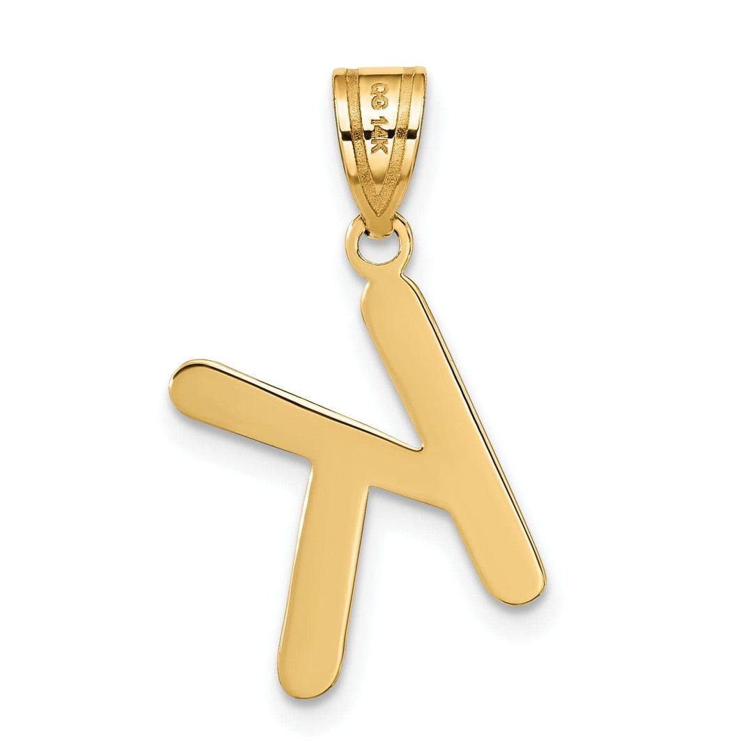 Lovely Rita's Pendants & Charms 14k Yellow Gold Slanted Design Bubble Letter K Initial Pendant