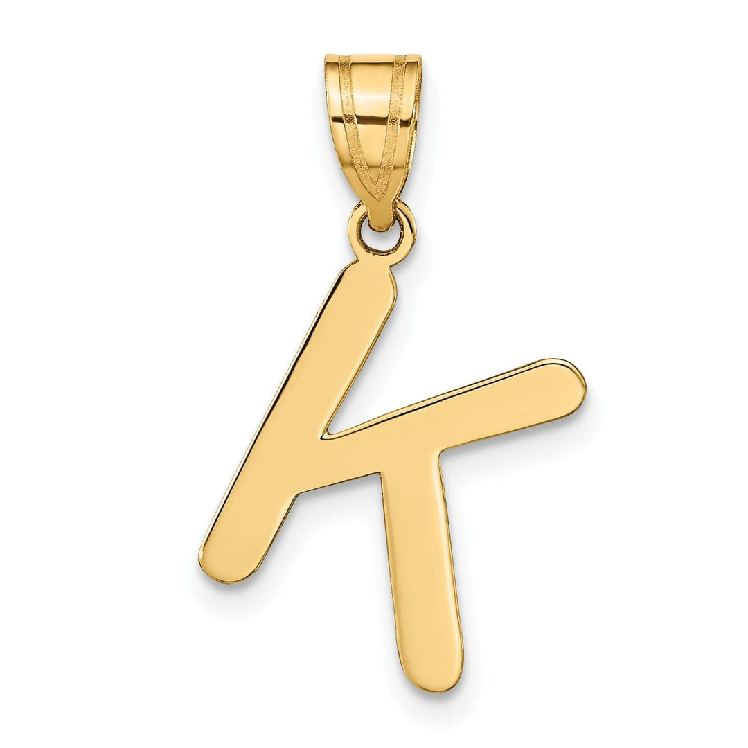 Lovely Rita's Pendants & Charms 14k Yellow Gold Slanted Design Bubble Letter K Initial Pendant