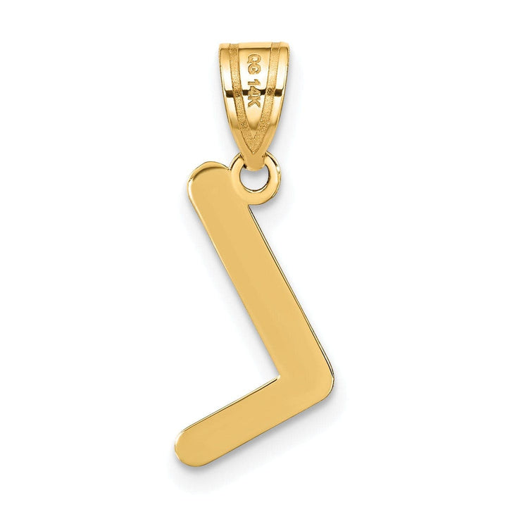 Lovely Rita's Pendants & Charms 14k Yellow Gold Slanted Design Bubble Letter L Initial Pendant