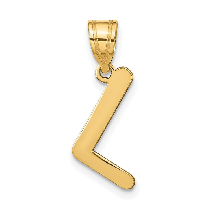 Lovely Rita's Pendants & Charms 14k Yellow Gold Slanted Design Bubble Letter L Initial Pendant