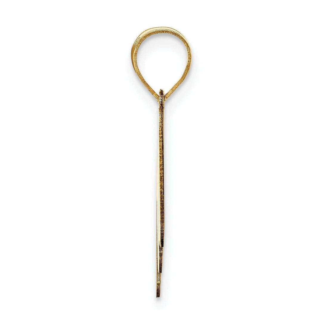 Lovely Rita's Pendants & Charms 14k Yellow Gold Slanted Design Bubble Letter M Initial Pendant
