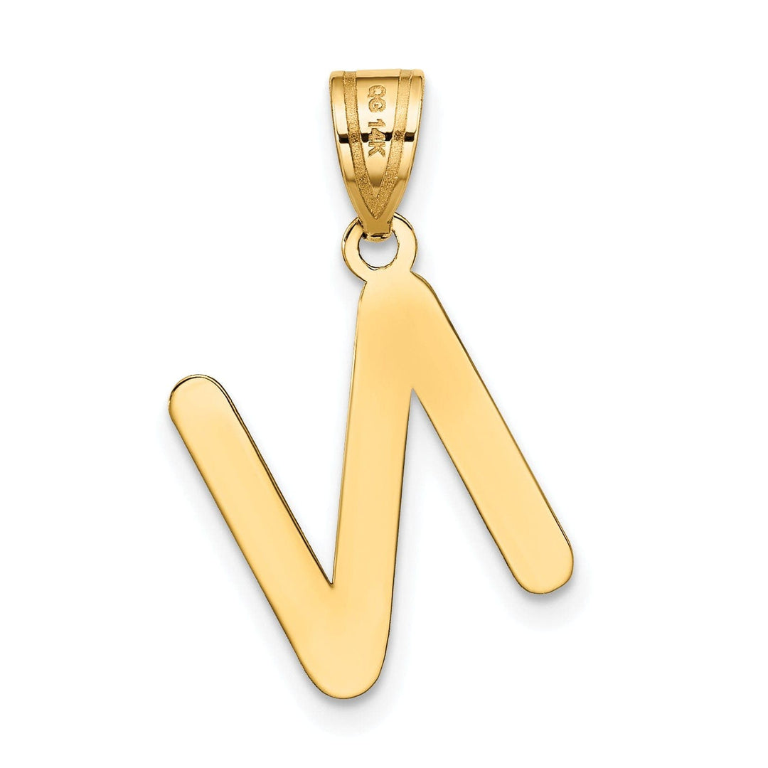 Lovely Rita's Pendants & Charms 14k Yellow Gold Slanted Design Bubble Letter N Initial Pendant