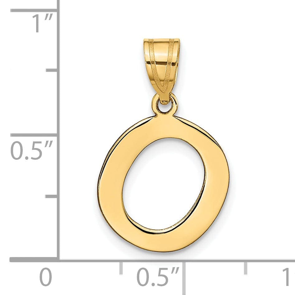 Lovely Rita's Pendants & Charms 14k Yellow Gold Slanted Design Bubble Letter O Initial Pendant