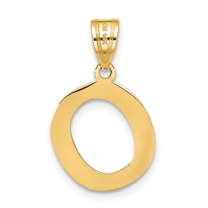 Lovely Rita's Pendants & Charms 14k Yellow Gold Slanted Design Bubble Letter O Initial Pendant