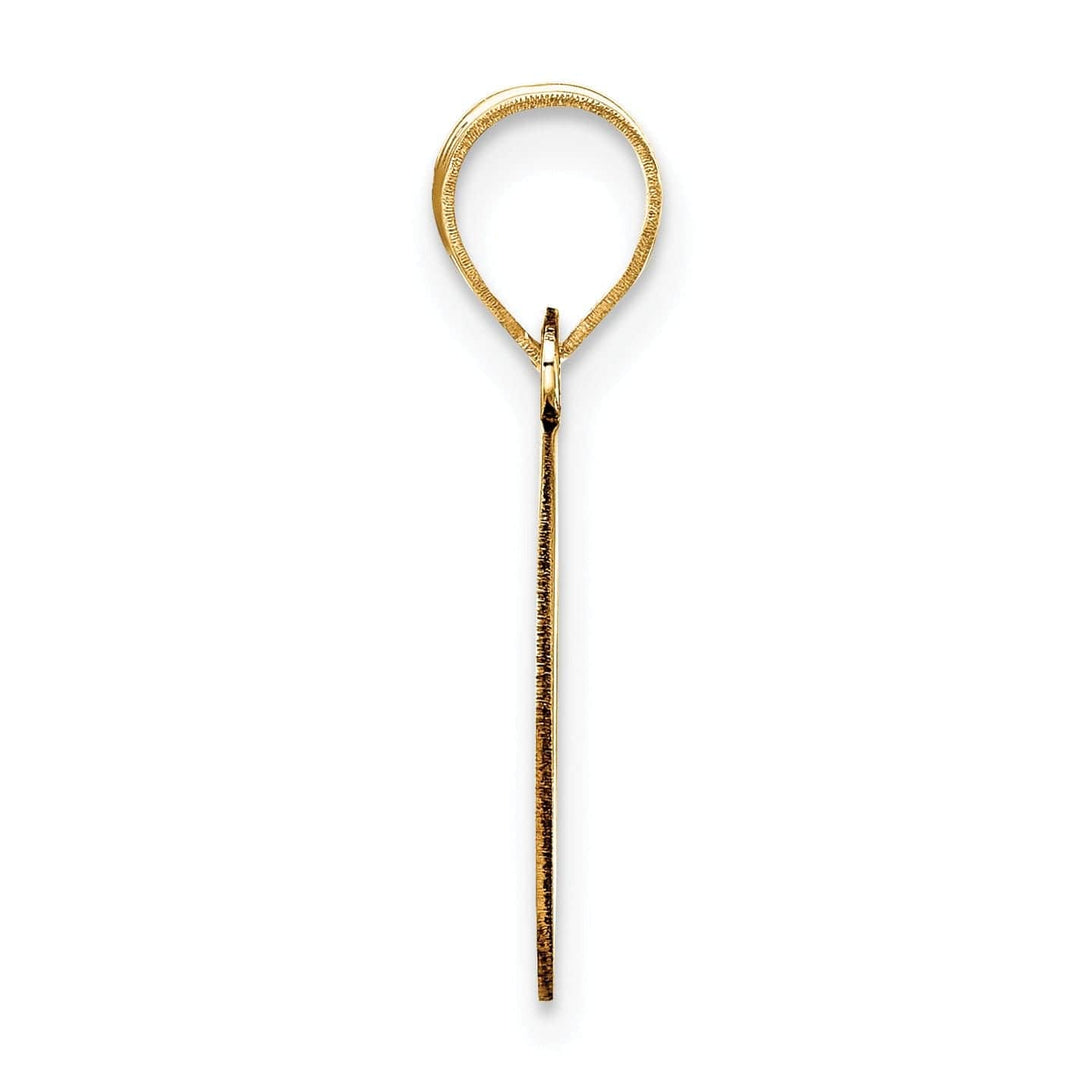 Lovely Rita's Pendants & Charms 14k Yellow Gold Slanted Design Bubble Letter O Initial Pendant