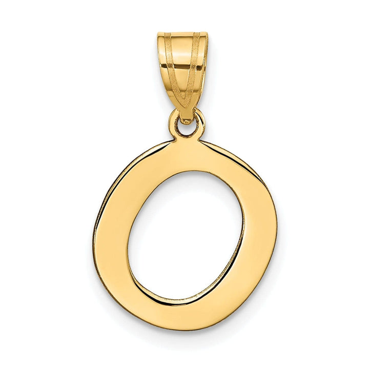 Lovely Rita's Pendants & Charms 14k Yellow Gold Slanted Design Bubble Letter O Initial Pendant
