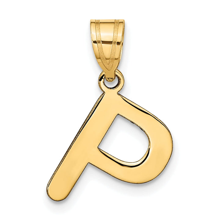 Lovely Rita's Pendants & Charms 14k Yellow Gold Slanted Design Bubble Letter P Initial Pendant