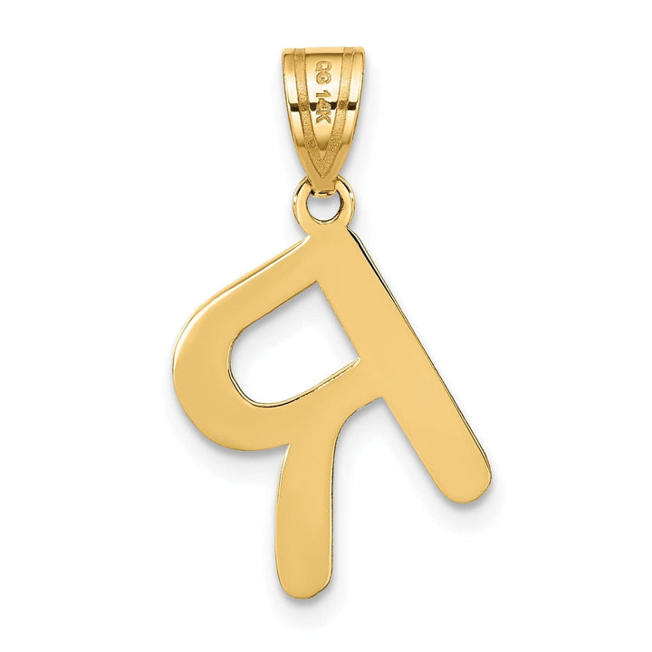 Lovely Rita's Pendants & Charms 14k Yellow Gold Slanted Design Bubble Letter R Initial Pendant