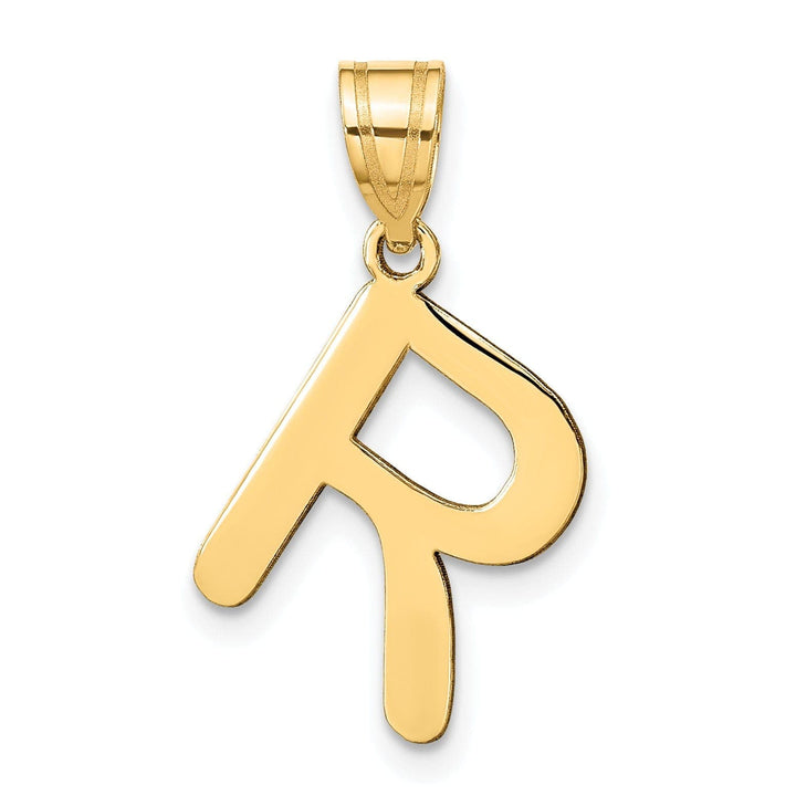 Lovely Rita's Pendants & Charms 14k Yellow Gold Slanted Design Bubble Letter R Initial Pendant