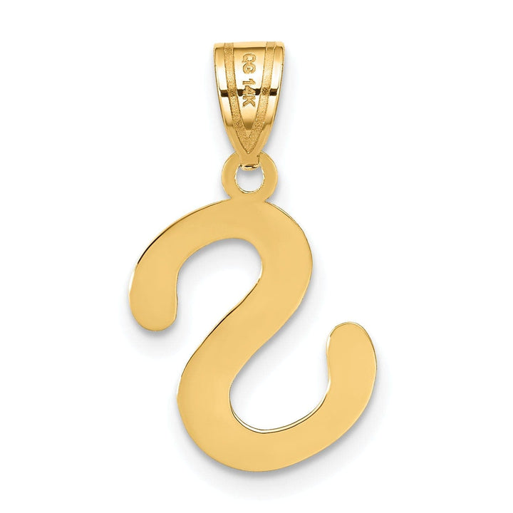 Lovely Rita's Pendants & Charms 14k Yellow Gold Slanted Design Bubble Letter S Initial Pendant