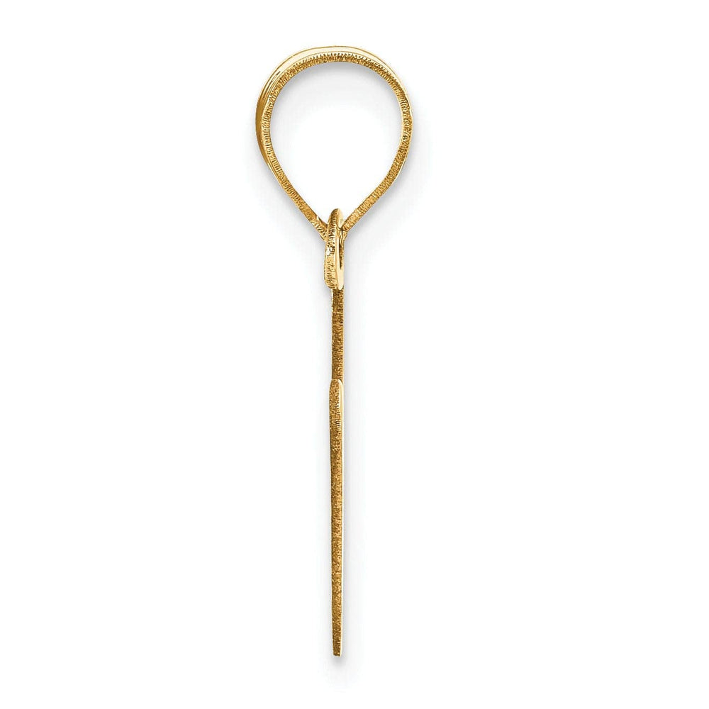 Lovely Rita's Pendants & Charms 14k Yellow Gold Slanted Design Bubble Letter V Initial Pendant