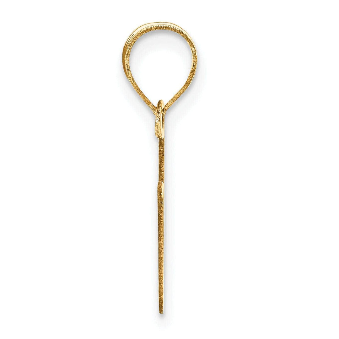 Lovely Rita's Pendants & Charms 14k Yellow Gold Slanted Design Bubble Letter V Initial Pendant