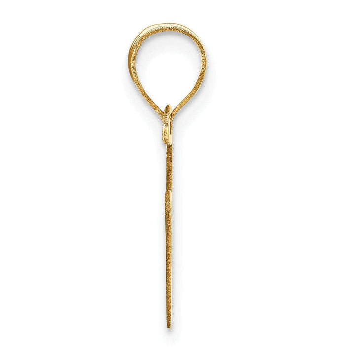 Lovely Rita's Pendants & Charms 14k Yellow Gold Slanted Design Bubble Letter V Initial Pendant