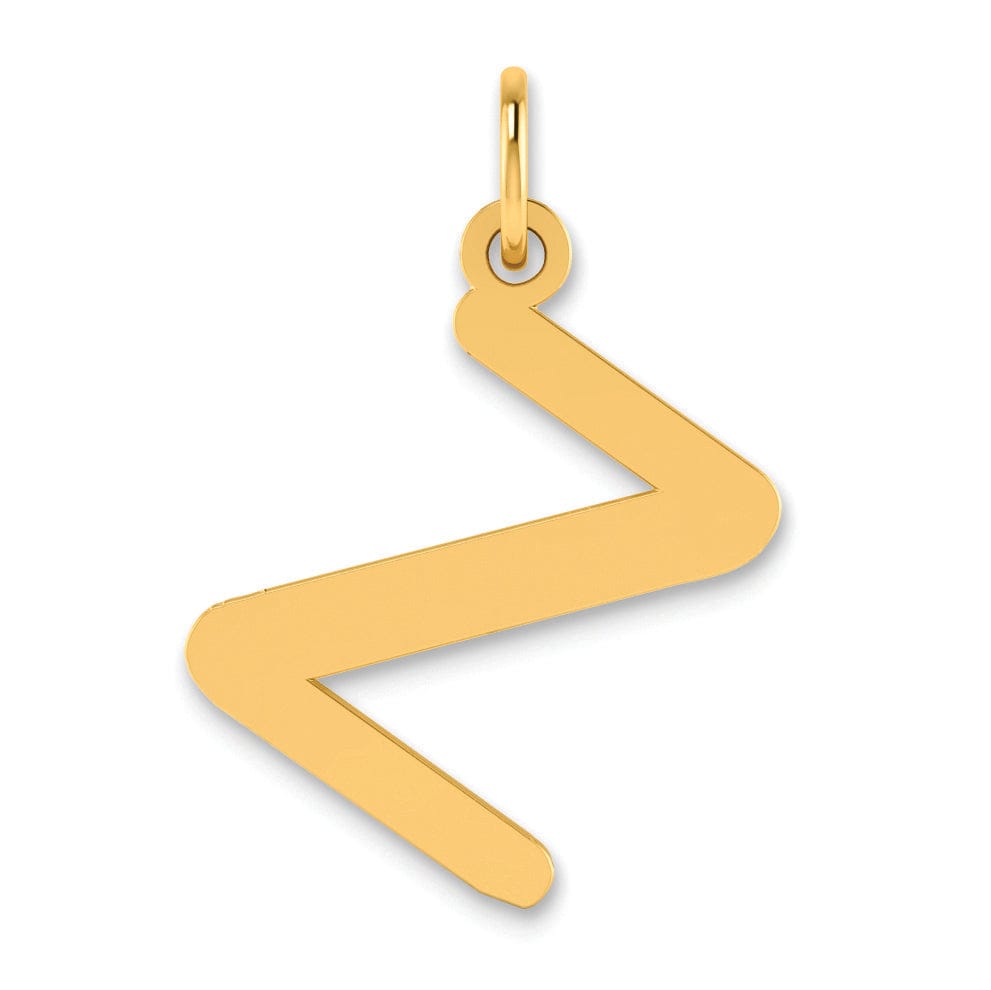 Lovely Rita's Pendants & Charms 14k Yellow Gold Slanted Design Bubble Letter Z Initial Pendant