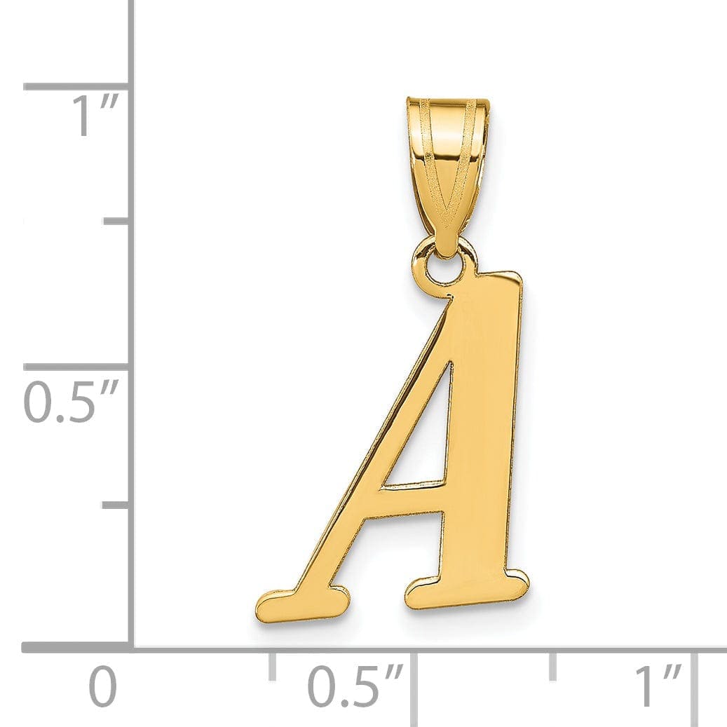 Lovely Rita's Pendants & Charms 14k Yellow Gold Slanted Design Letter A Initial Charm Pendant