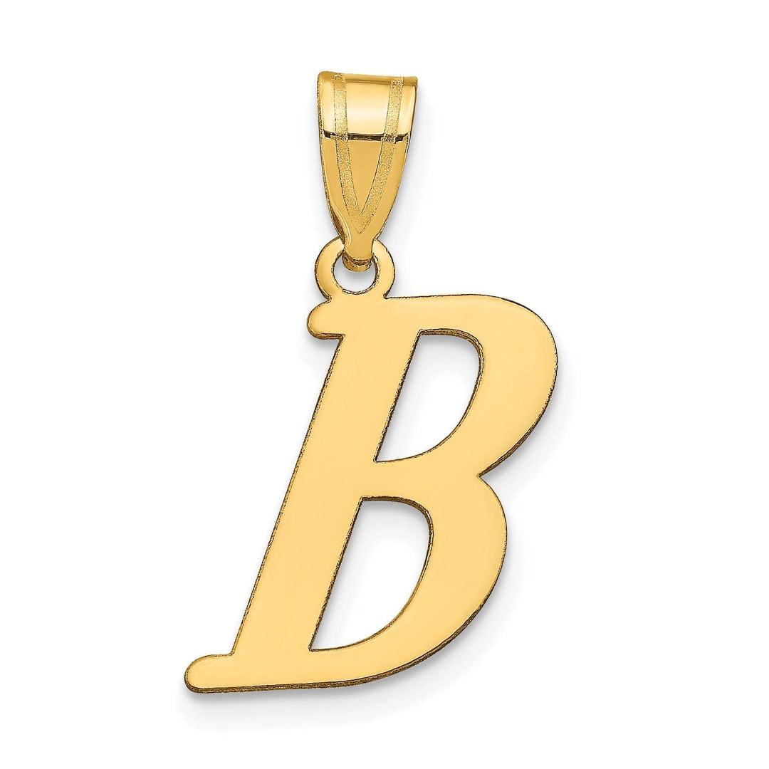 Lovely Rita's Pendants & Charms 14k Yellow Gold Slanted Design Letter B Initial Charm Pendant