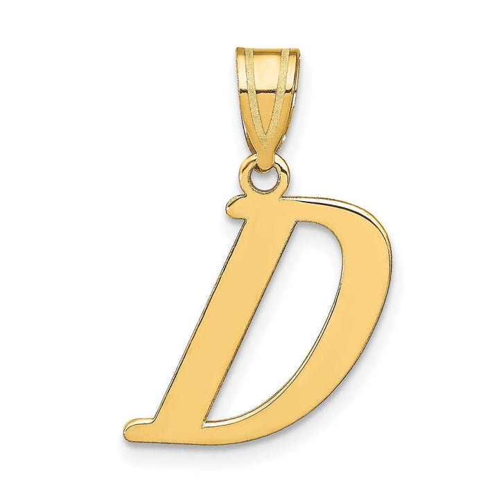 Lovely Rita's Pendants & Charms 14k Yellow Gold Slanted Design Letter D Initial Charm Pendant