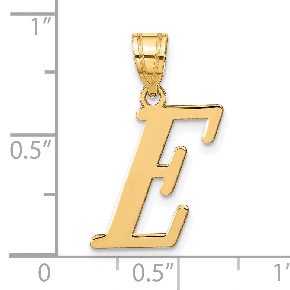 Lovely Rita's Pendants & Charms 14k Yellow Gold Slanted Design Letter E Initial Charm Pendant