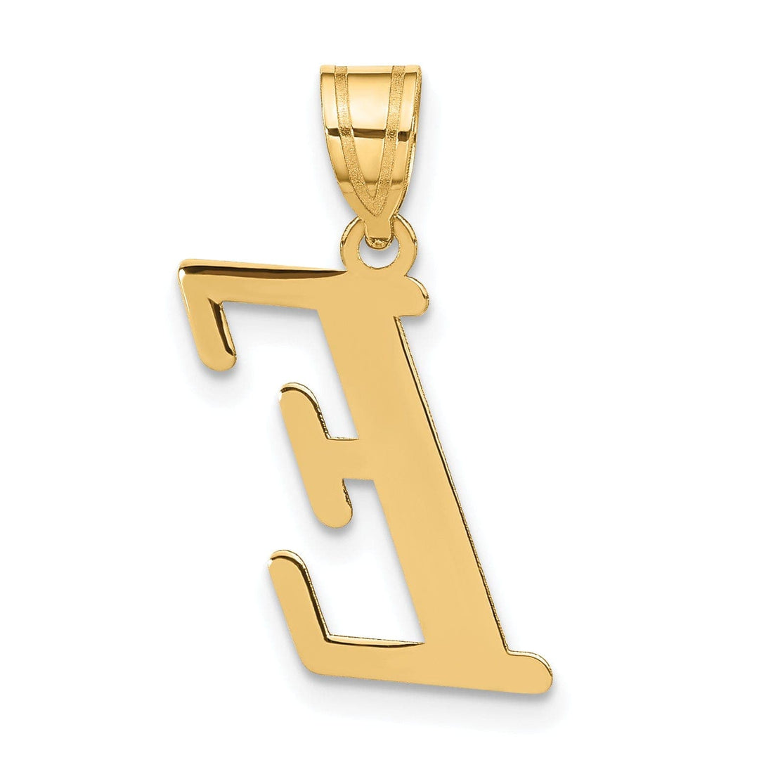 Lovely Rita's Pendants & Charms 14k Yellow Gold Slanted Design Letter E Initial Charm Pendant