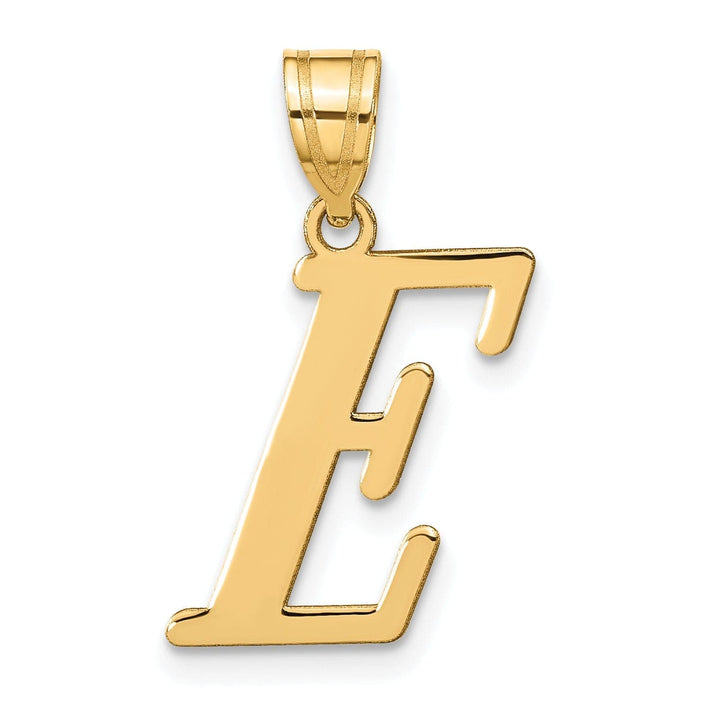 Lovely Rita's Pendants & Charms 14k Yellow Gold Slanted Design Letter E Initial Charm Pendant