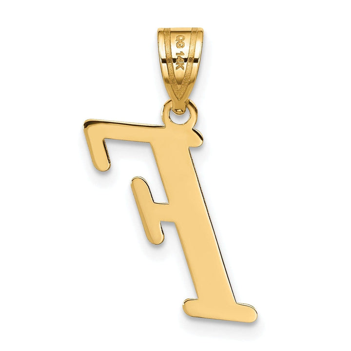 Lovely Rita's Pendants & Charms 14k Yellow Gold Slanted Design Letter F Initial Charm Pendant