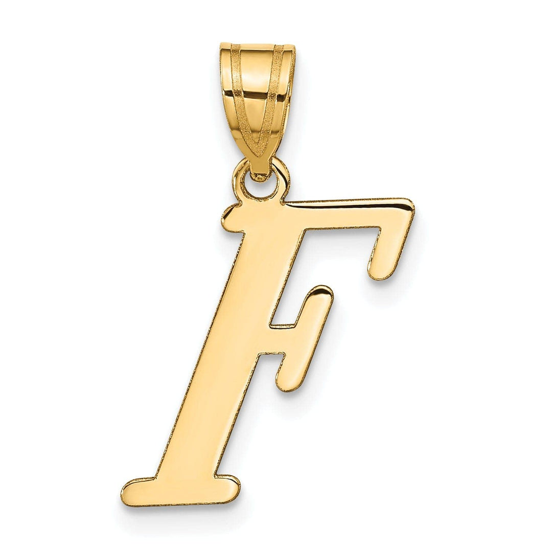 Lovely Rita's Pendants & Charms 14k Yellow Gold Slanted Design Letter F Initial Charm Pendant