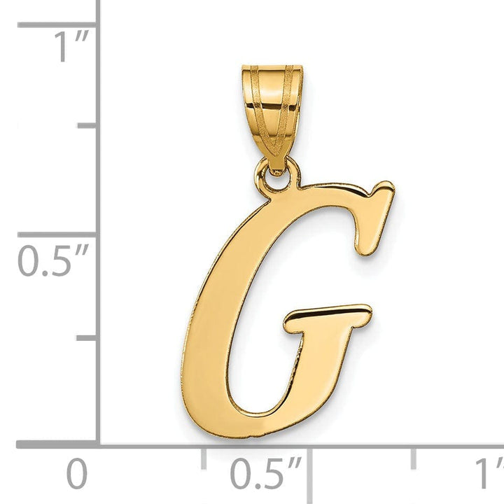 Lovely Rita's Pendants & Charms 14k Yellow Gold Slanted Design Letter G Initial Charm Pendant