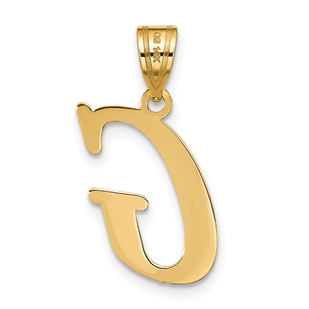 Lovely Rita's Pendants & Charms 14k Yellow Gold Slanted Design Letter G Initial Charm Pendant
